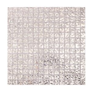 銀色波模様ガラスモザイクの正面全体画像