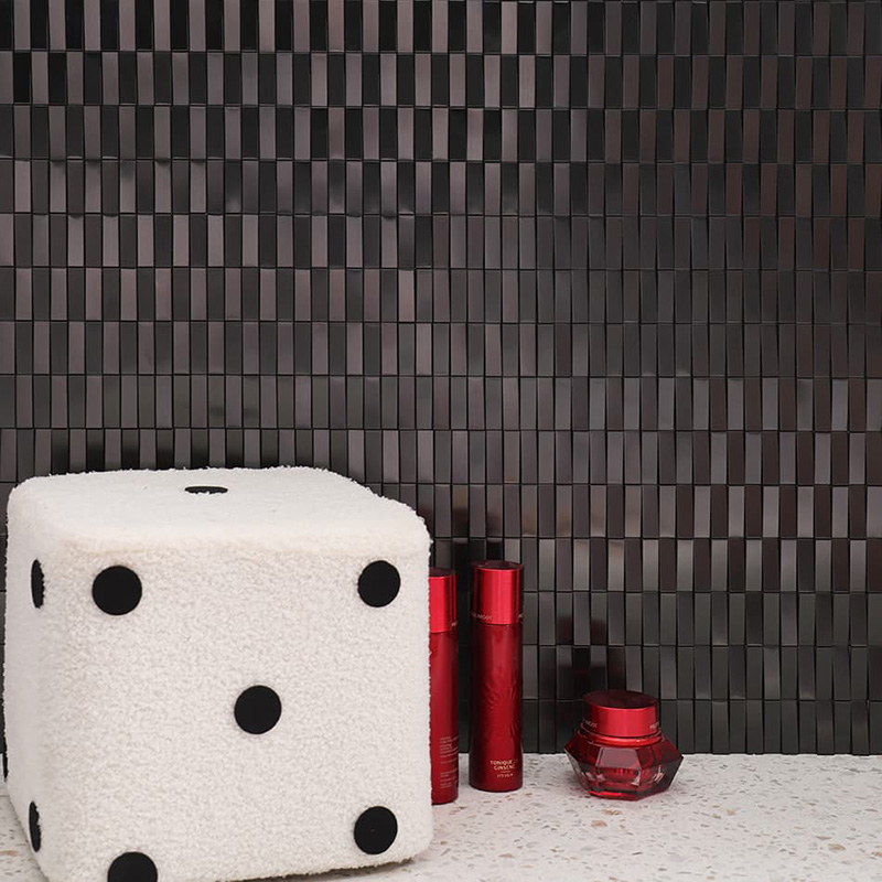 モザイクタイル　ブラック 楽天市場】モザイクタイル シート アート25角 ミックスデザイン